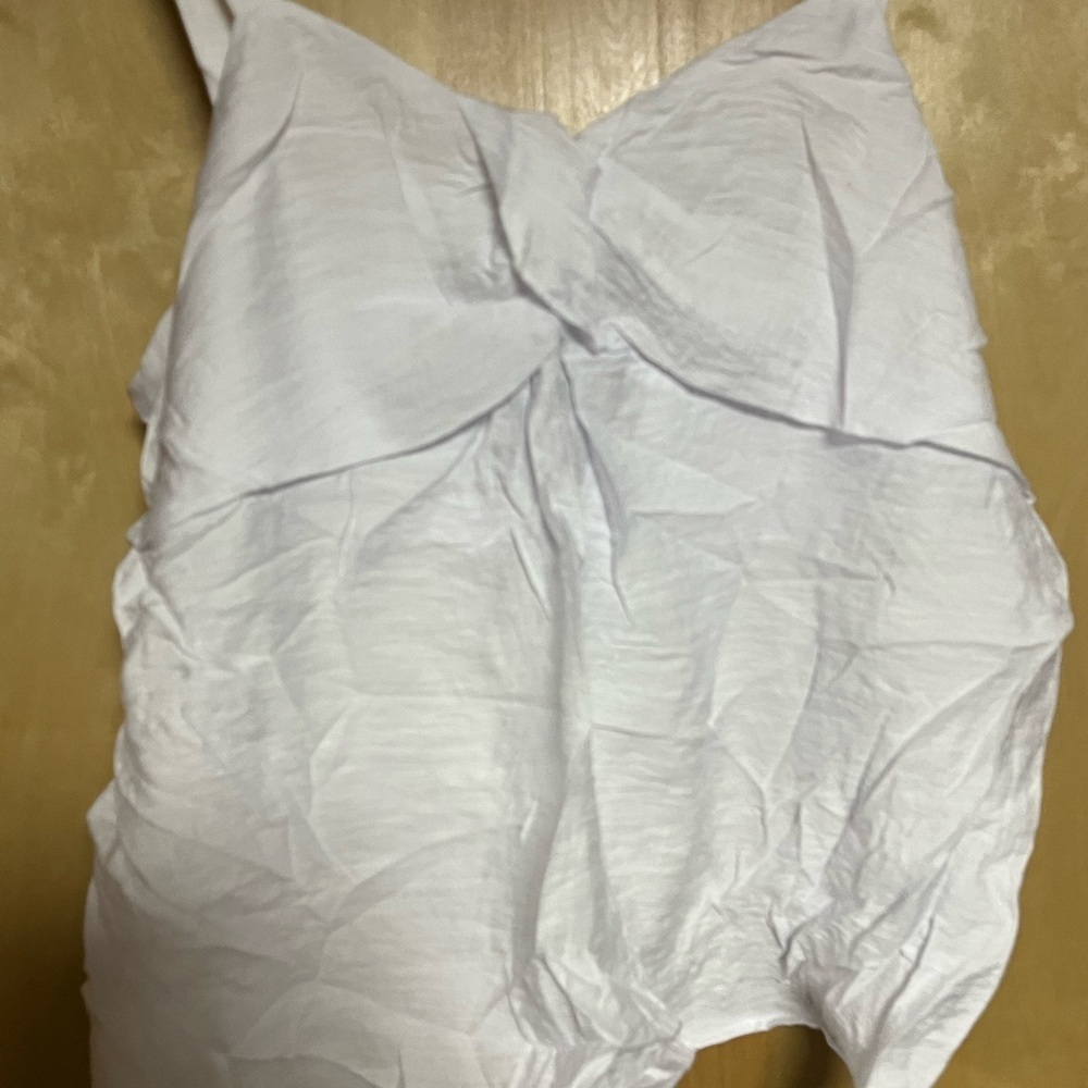 Simply Vera Vera Wang White Ruched Tank Top